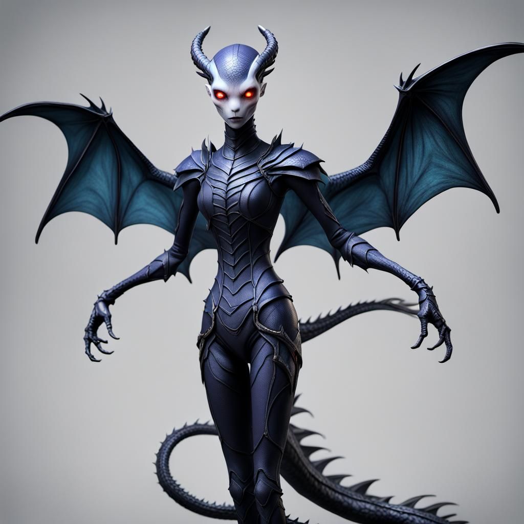 Dragon Porcelain Doll: Detailed Fantasy Art