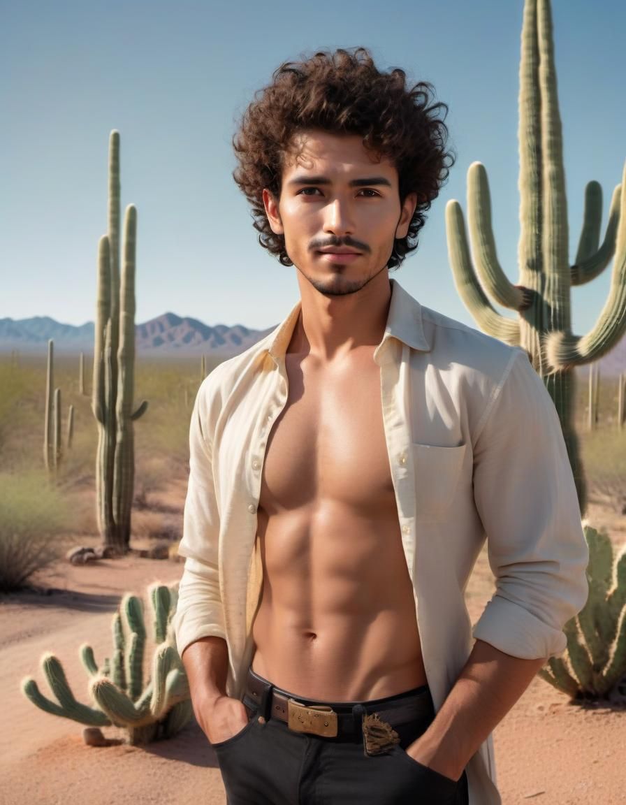 Man standing in the desert