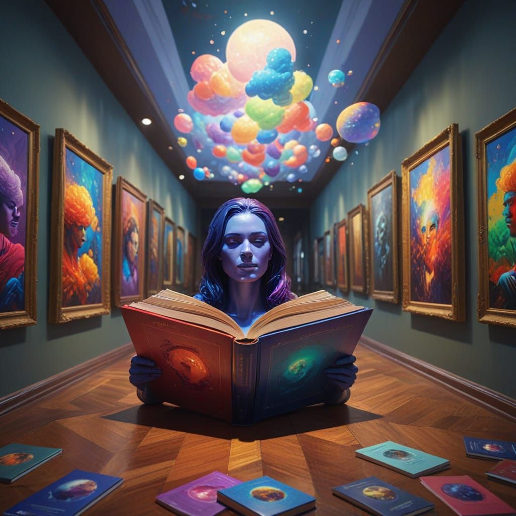 Hallway Paintings in Book Thought Bubble, Concept Art