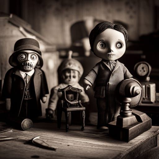 Creepy Dolls in Haunted Victorian Attic