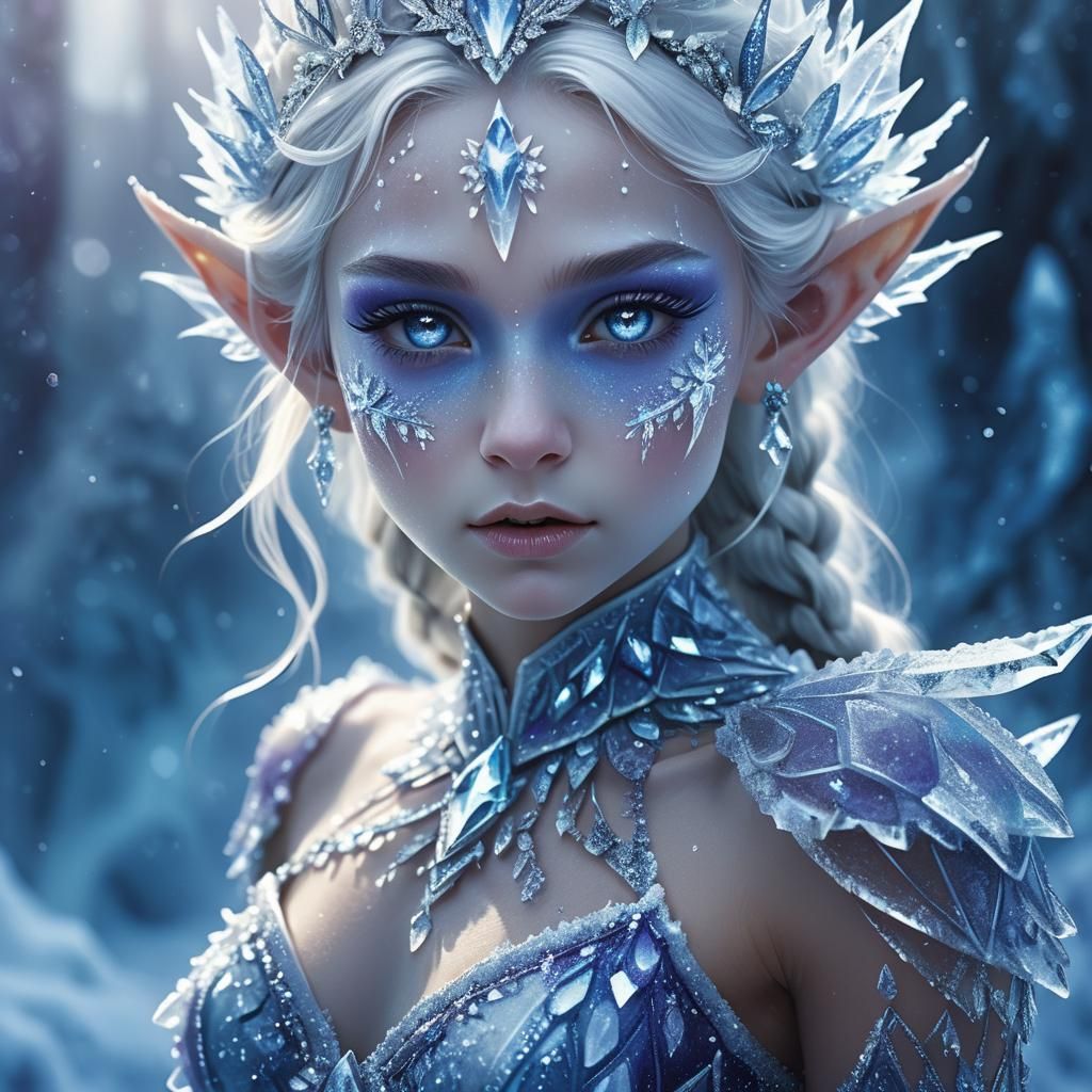 Icy Frost Princess Elf in Crystal Dress