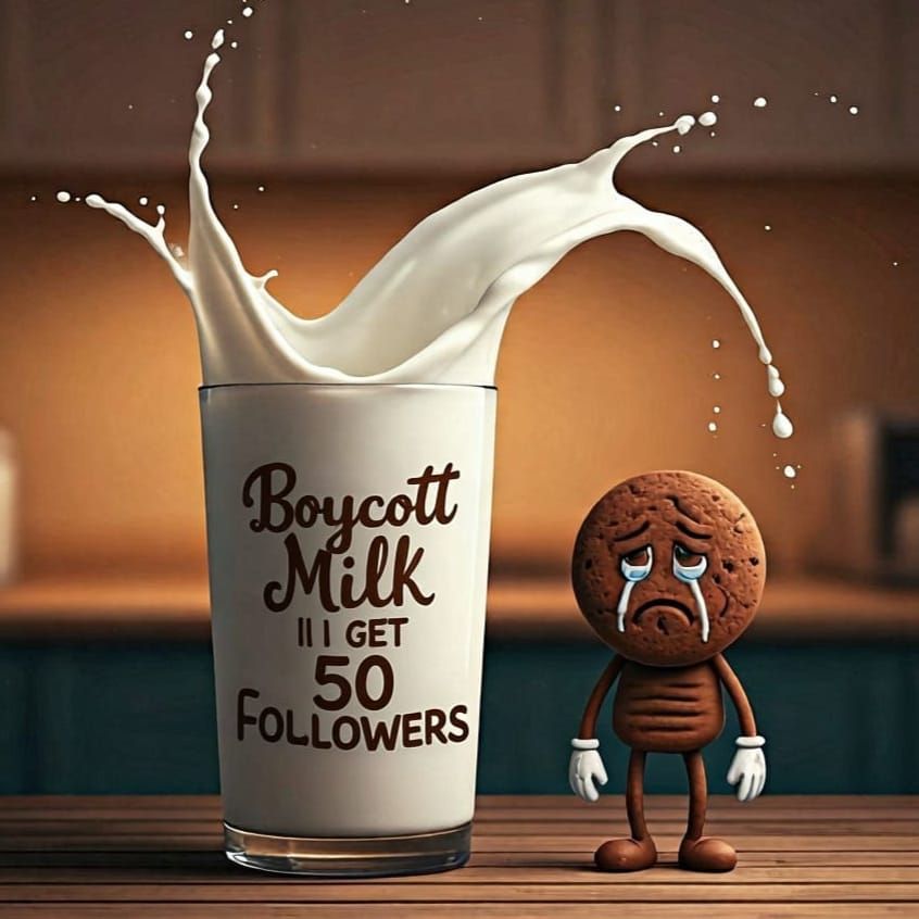 3D Brown Text: Boycott Milk