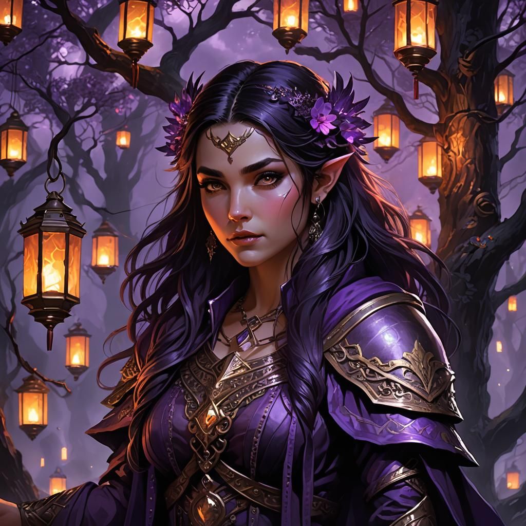 Epic Dwarven Necromancer Portrait with Ethereal Lighting