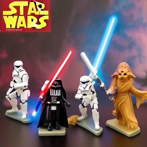 Detailed Painting of Star Wars Toys