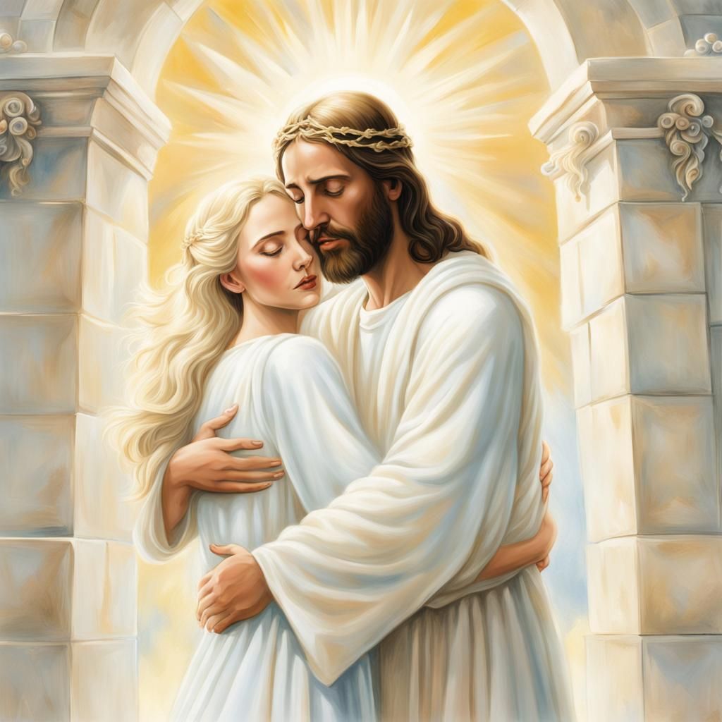 Woman's Joyful Reunion with Jesus at Heaven's Gate