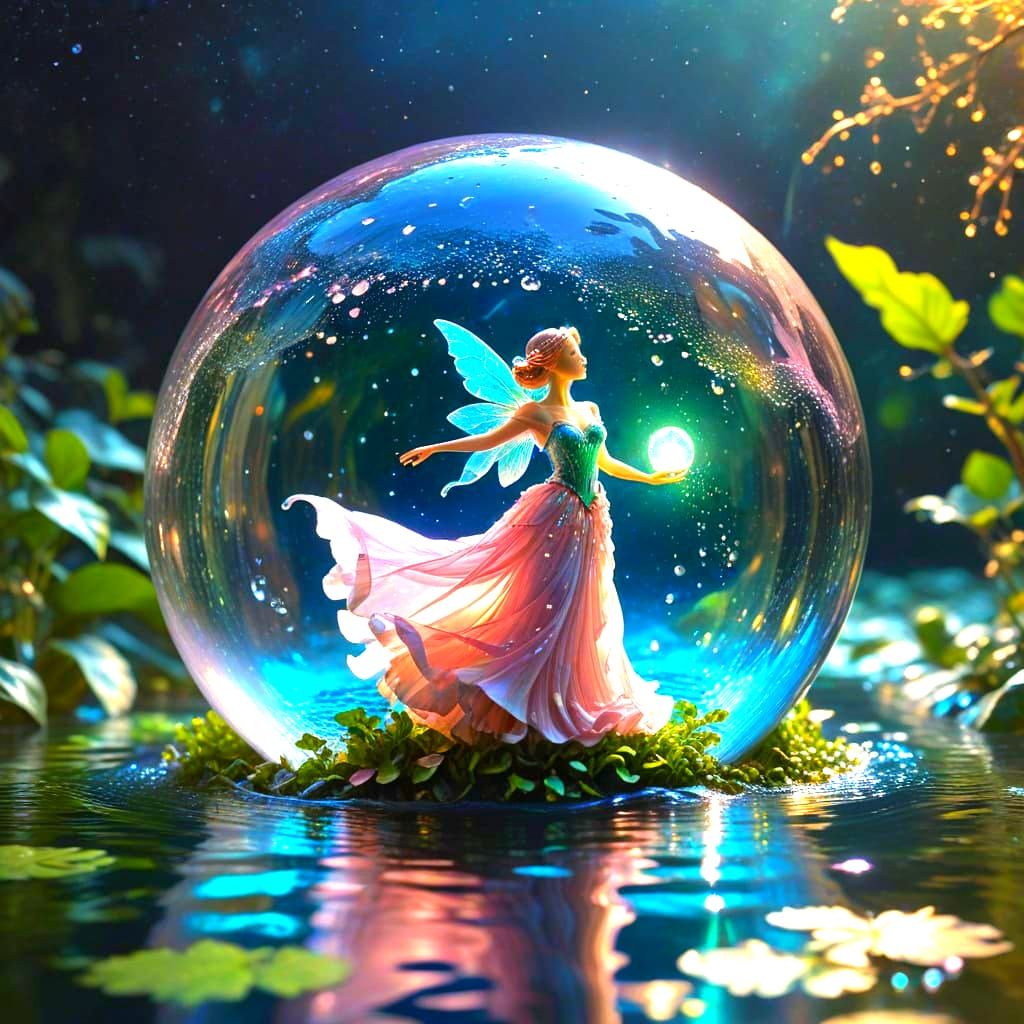 Whimsical Fairy in Crystal Water Globe