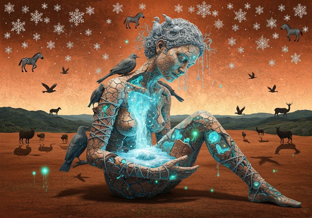 Mystical Ice Shaman Revealing Bioluminescent Oasis in Musica...