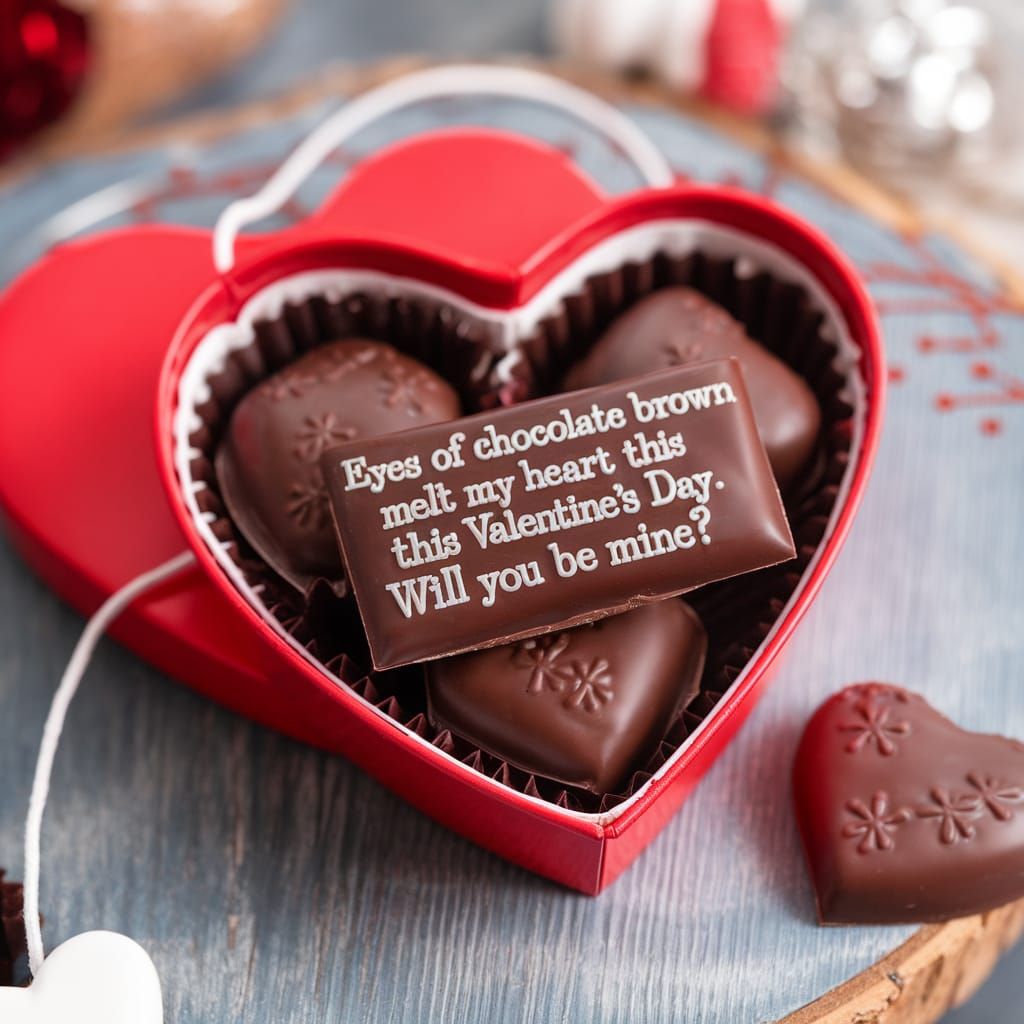 Sensual Valentine's Day Chocolate Box in Rich Wood Tones