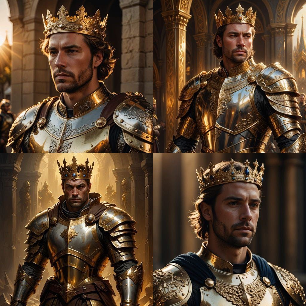 Regal King in Golden Armor