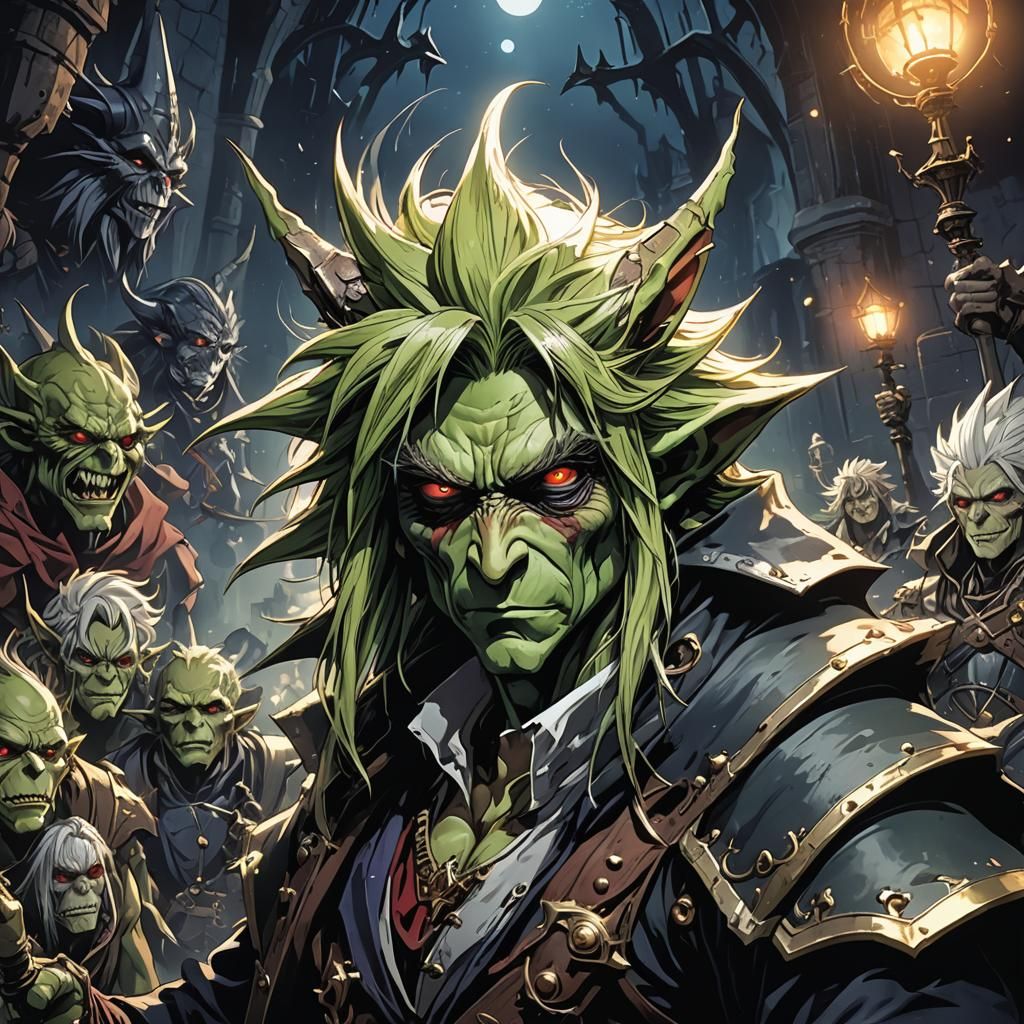 Honorable Night Goblin King in Anime Style