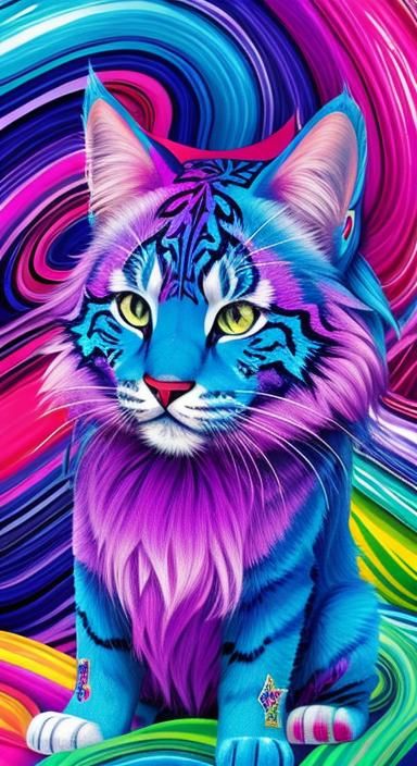 Colorful Character in Lisa Frank Art Style