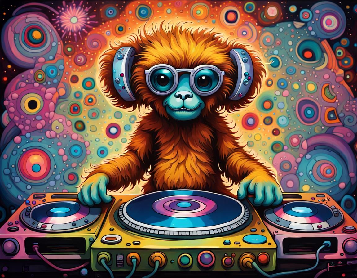 Psychedelic Rave: British DJs as Animals in Poodlepunk Style