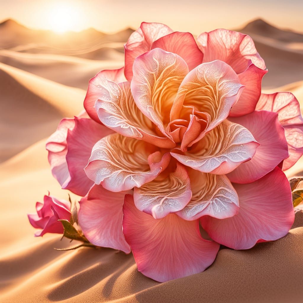 Ethereal Desert Rose in Golden Hour
