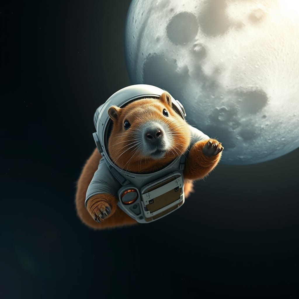 Capybara Astronaut in Space