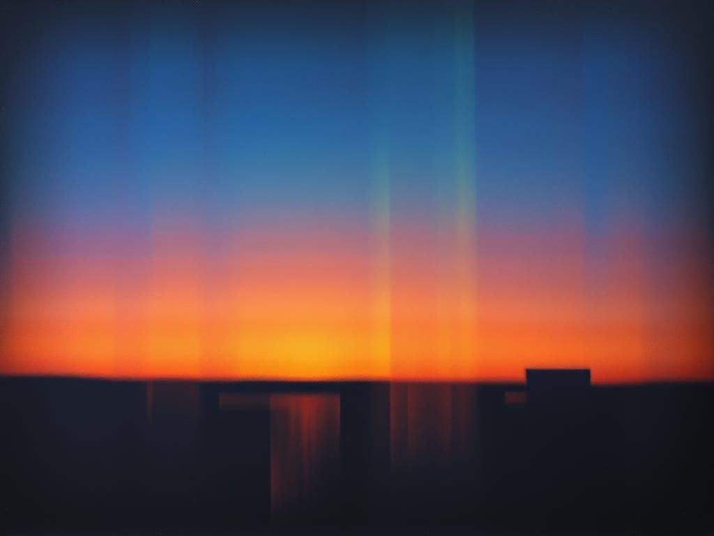 Electroluminescent Sunrise in Abstract Style