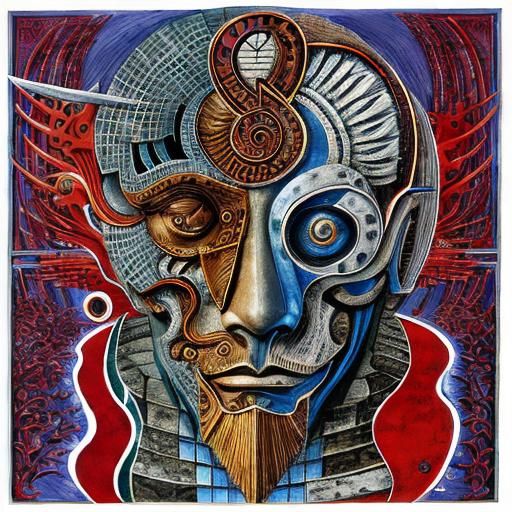 Photorealistic 3D Triangles in Red, Gold and Blue