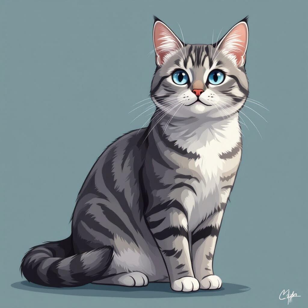 Elegant Scottish Straight Cat in Soft Pastel Colors