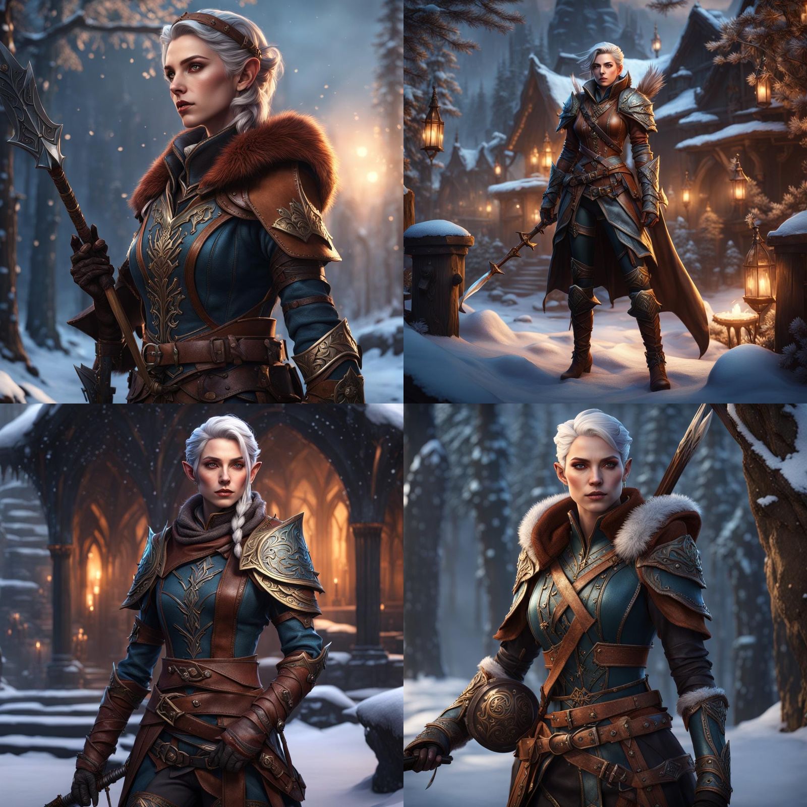 Androgynous Elf Bard in Detailed Matte Painting