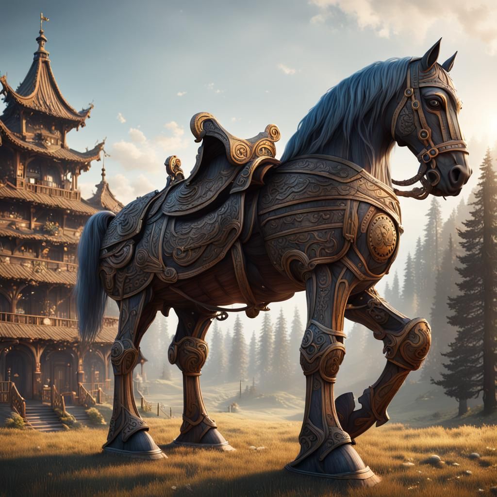 Gigantic Wooden Horse Concept Art