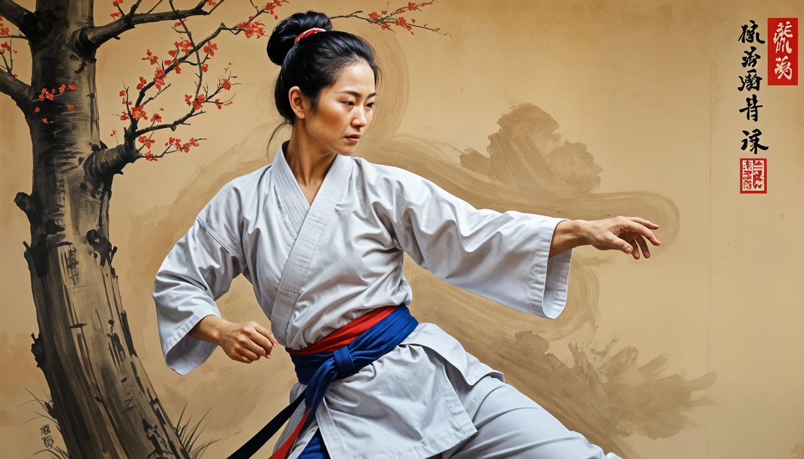 Shan Shui Painting of Karate Master