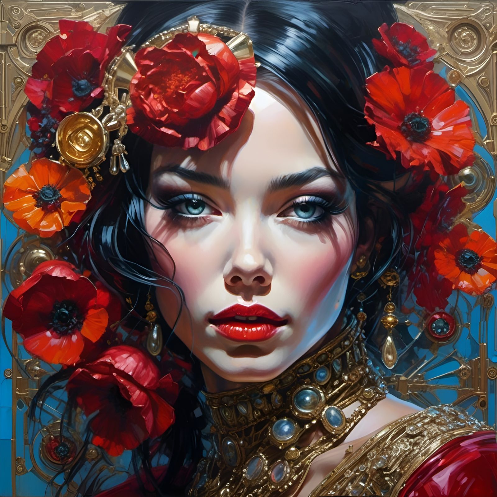 Undead Bjork in Grunge Poster Style