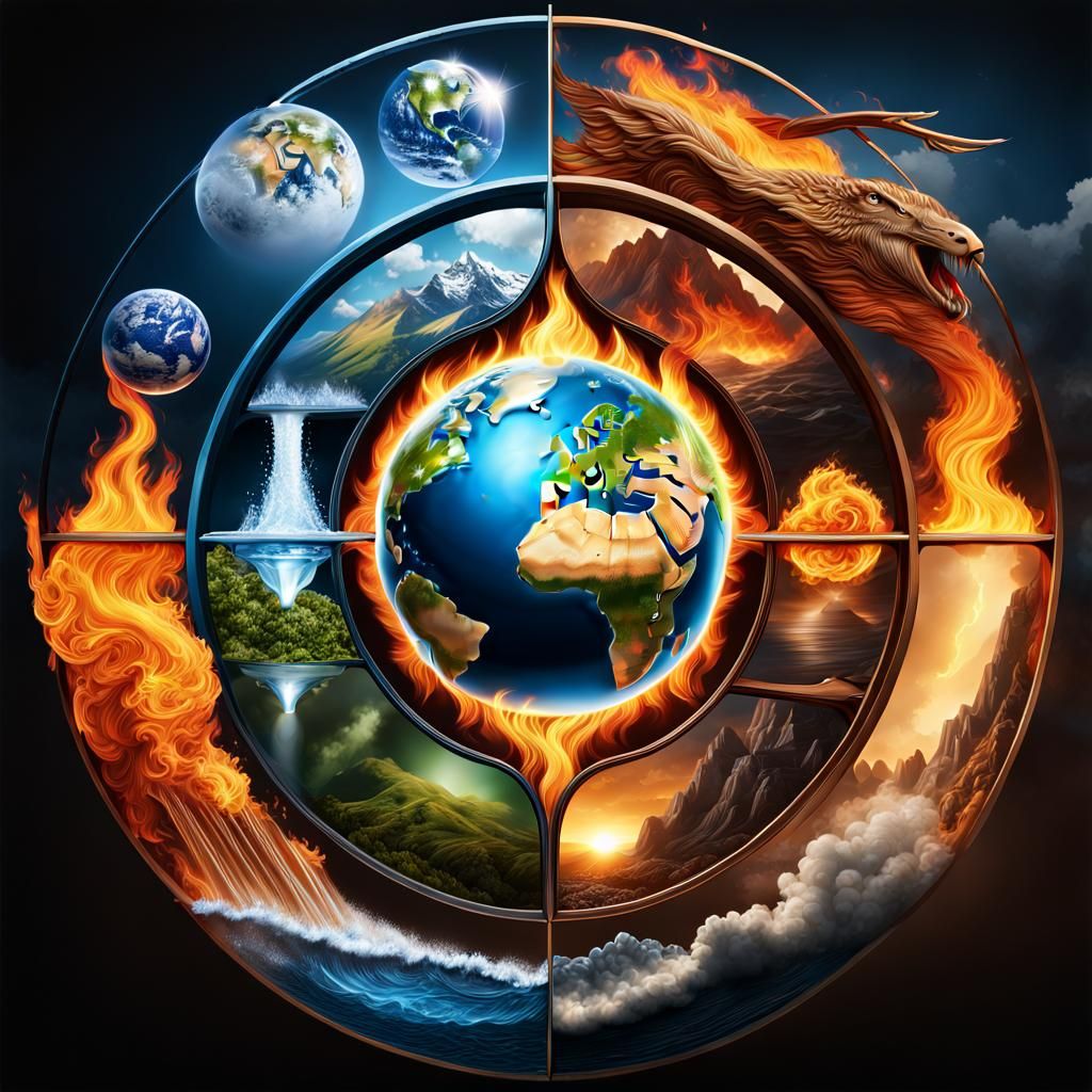 Detailed Illustration of the Four Elements