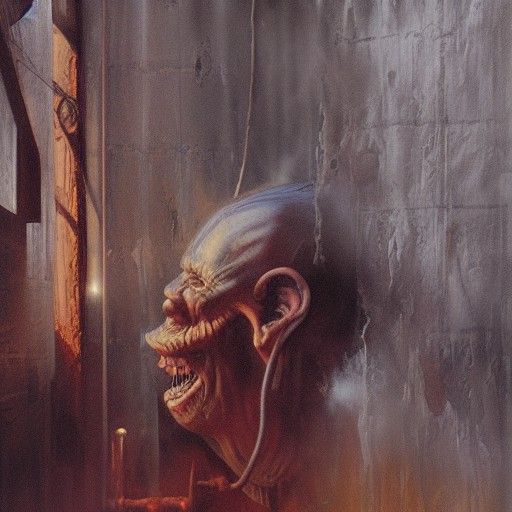 James Gurney Style Horror Oil Painting
