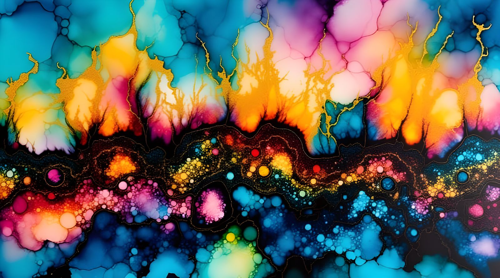Alchemy of Elements in Vibrant Alcohol Inks