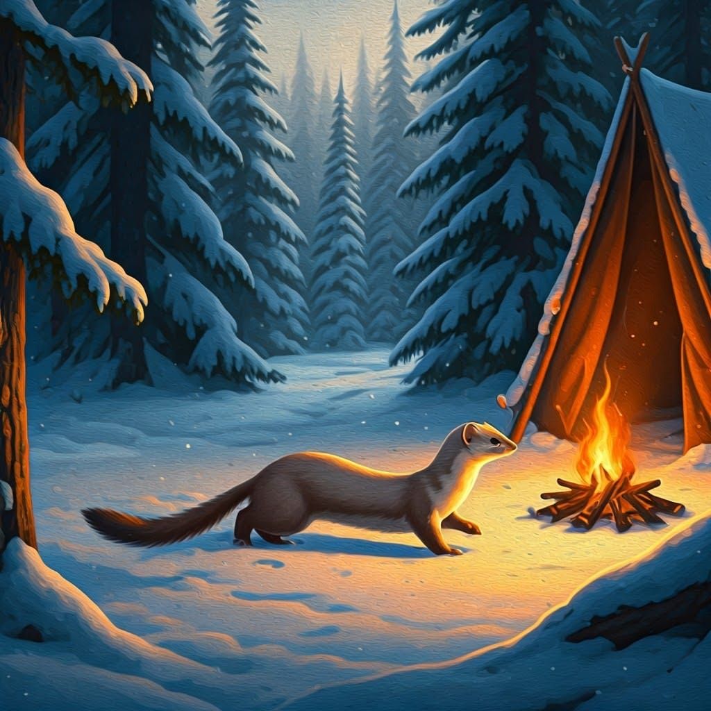 Ethereal Ermine in Winter Wonderland