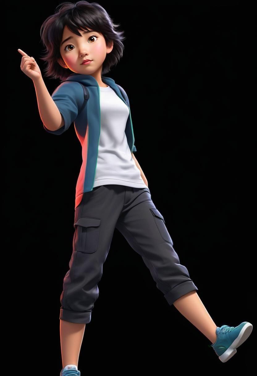 Hiro and Baymax in Disney Animation Style