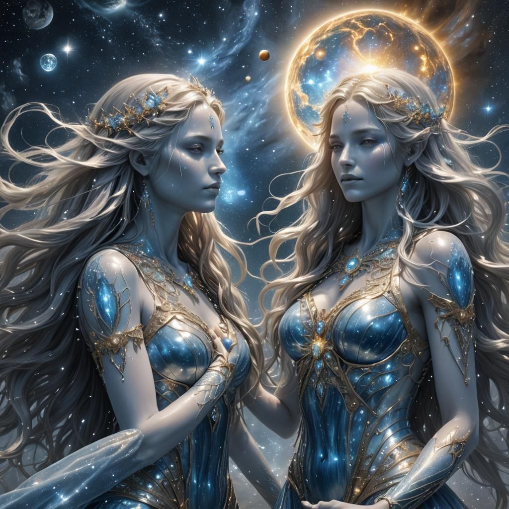 Ethereal Starseeds Teaching Peace in a 3D Rendered Scene