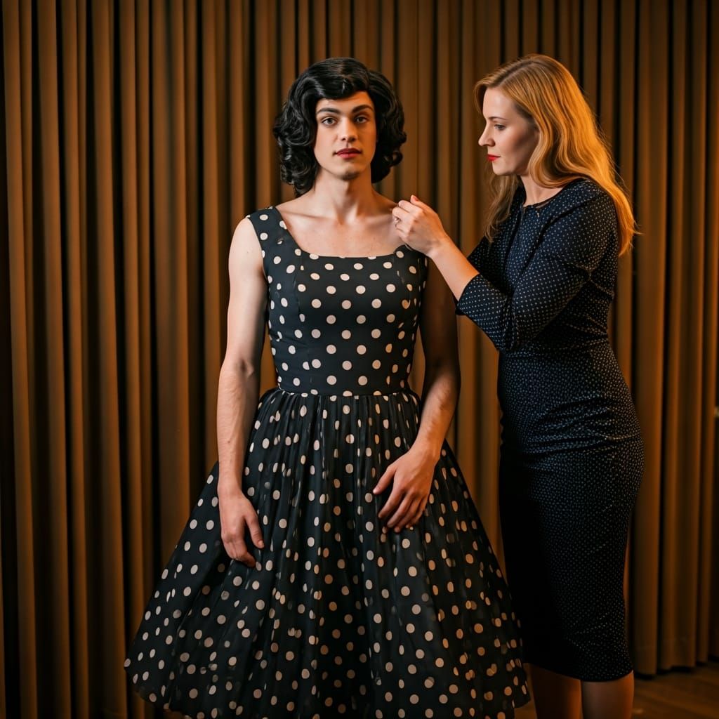 Vintage Polka Dot Dress Shopping Assistance