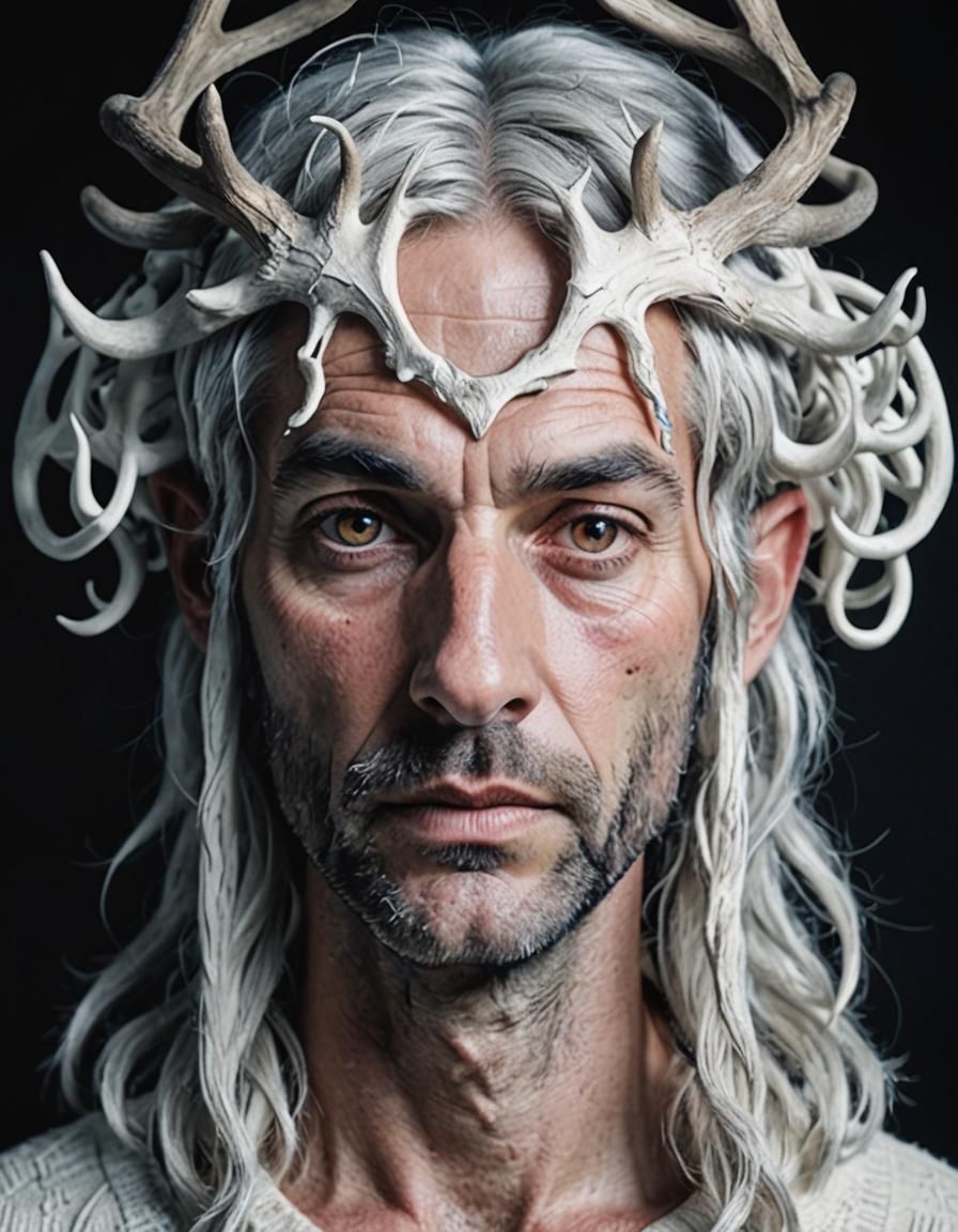 Man with Antlers Portrait