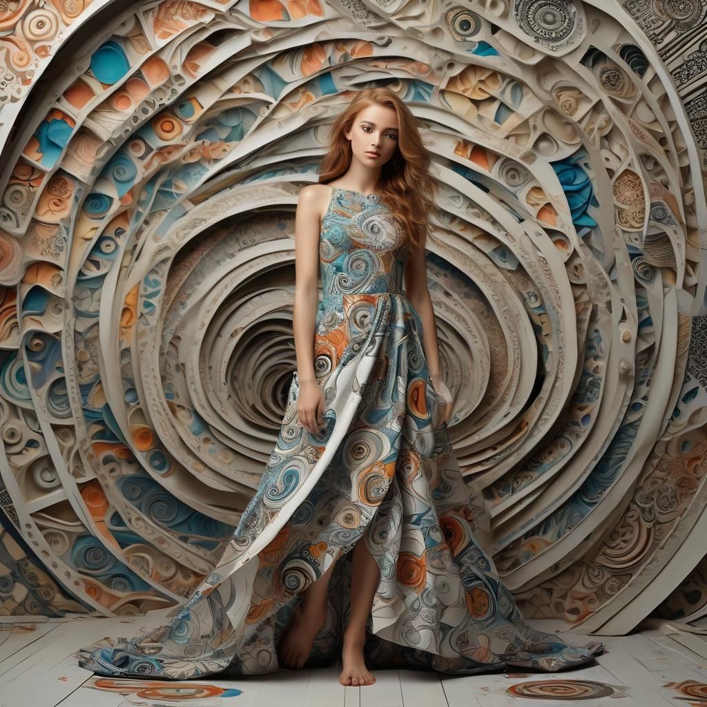 Girl with Abstract Patterns, in Drossin Photography Style