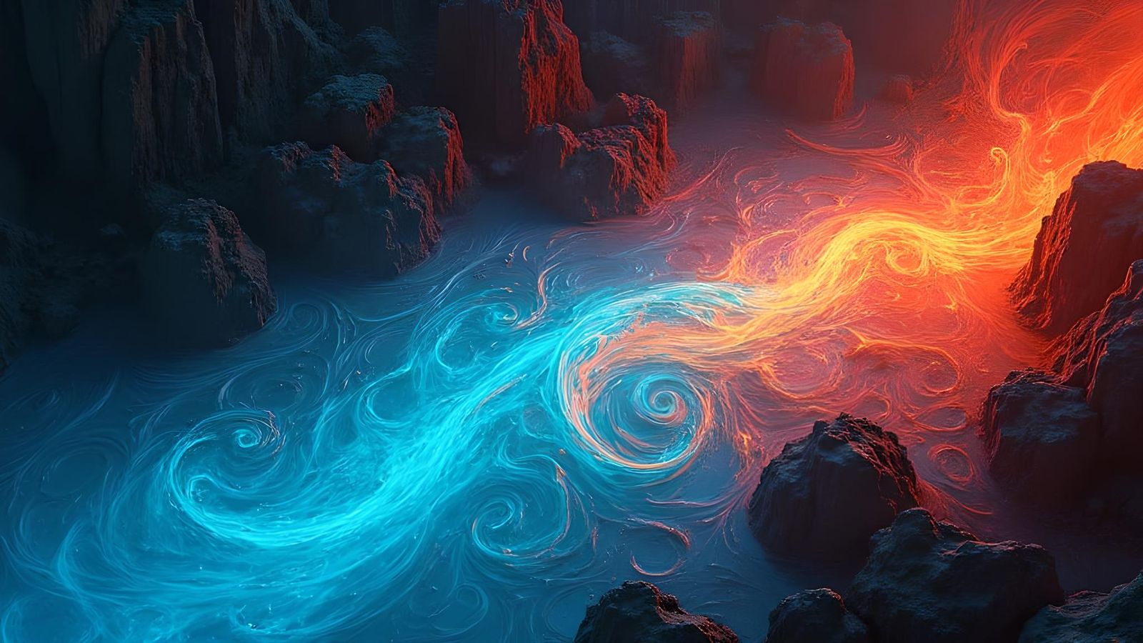 Fluorescent Subconscious Stream in Alcohol Ink Style