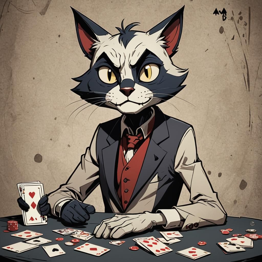 Husk from Hazbin Hotel Plays Cards