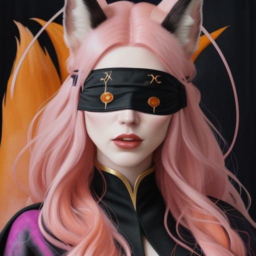 Occult Woman in Nightmare Landscape Watercolor