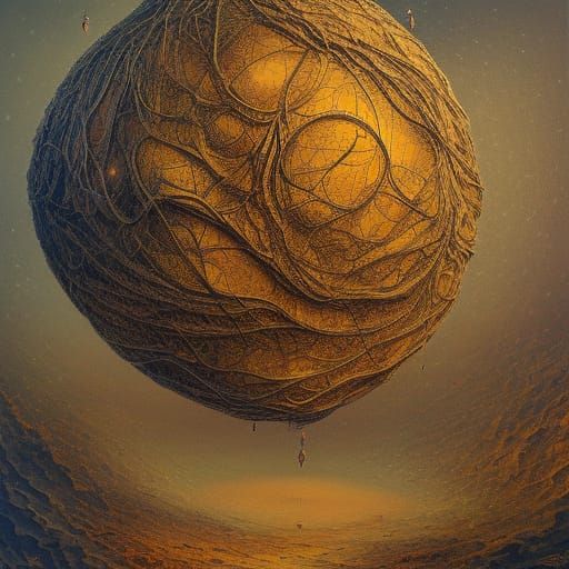 Surreal Egg Composition: Detailed Matte Painting