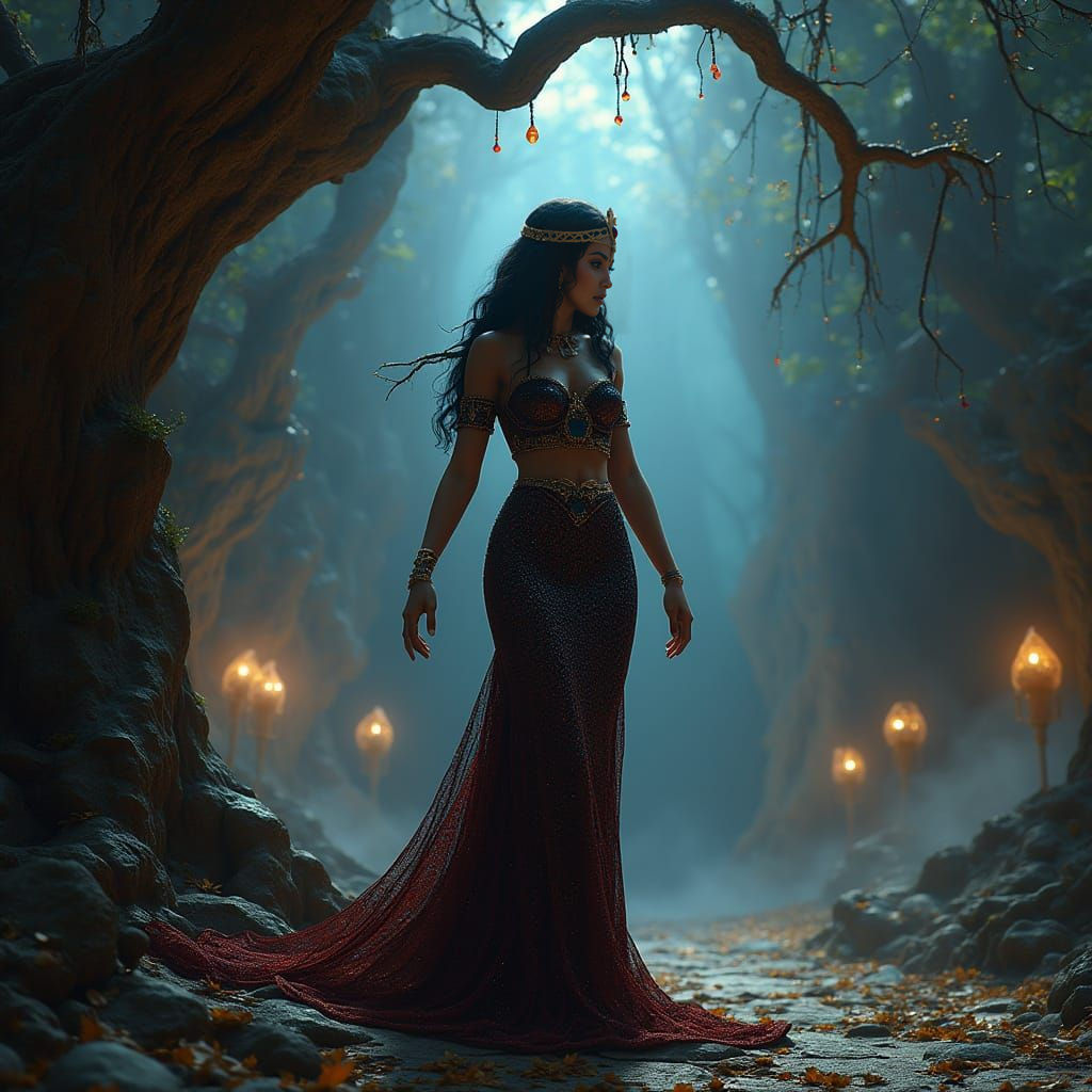 Egyptian Goddess Imentet in Majestic Underworld Attire