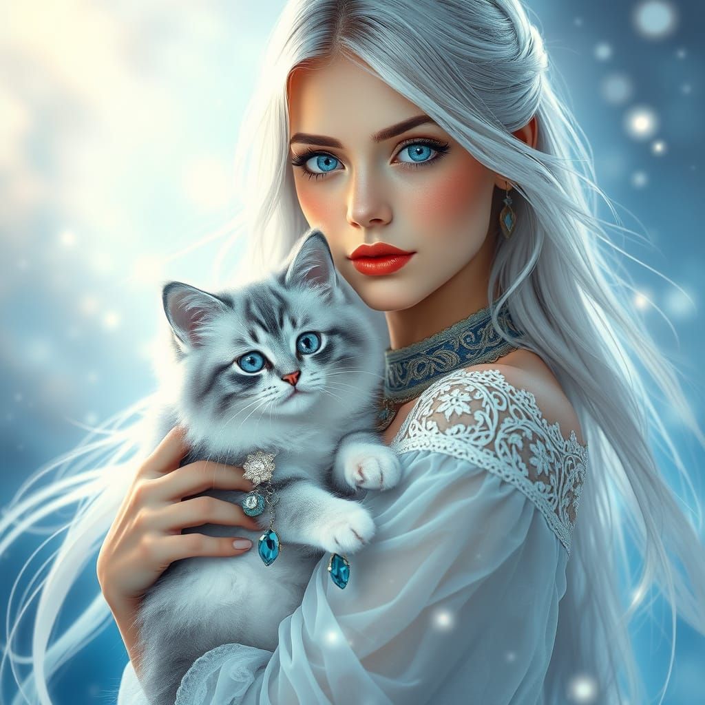 Ethereal Goddess in Art Nouveau-Inspired Portrait