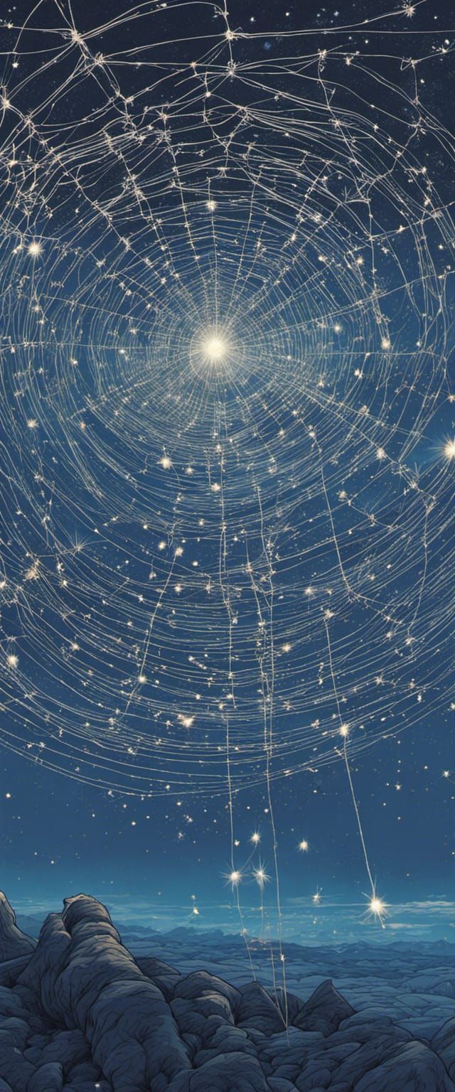 Spiders Weaving Starry Constellations