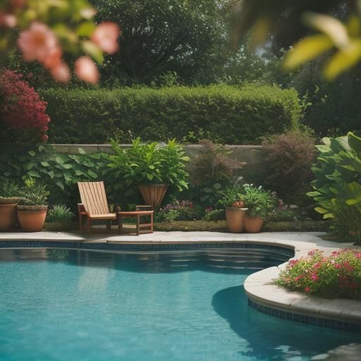 Peach and Burgundy Pool in Natural Light