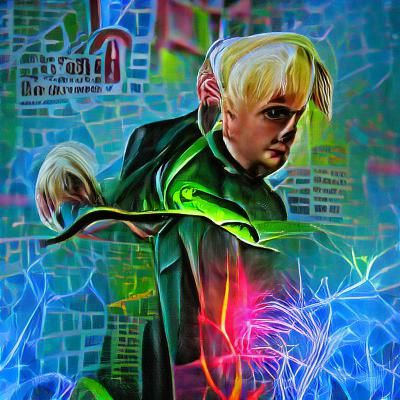 Draco Malfoy as Neon Marvel Comic Character