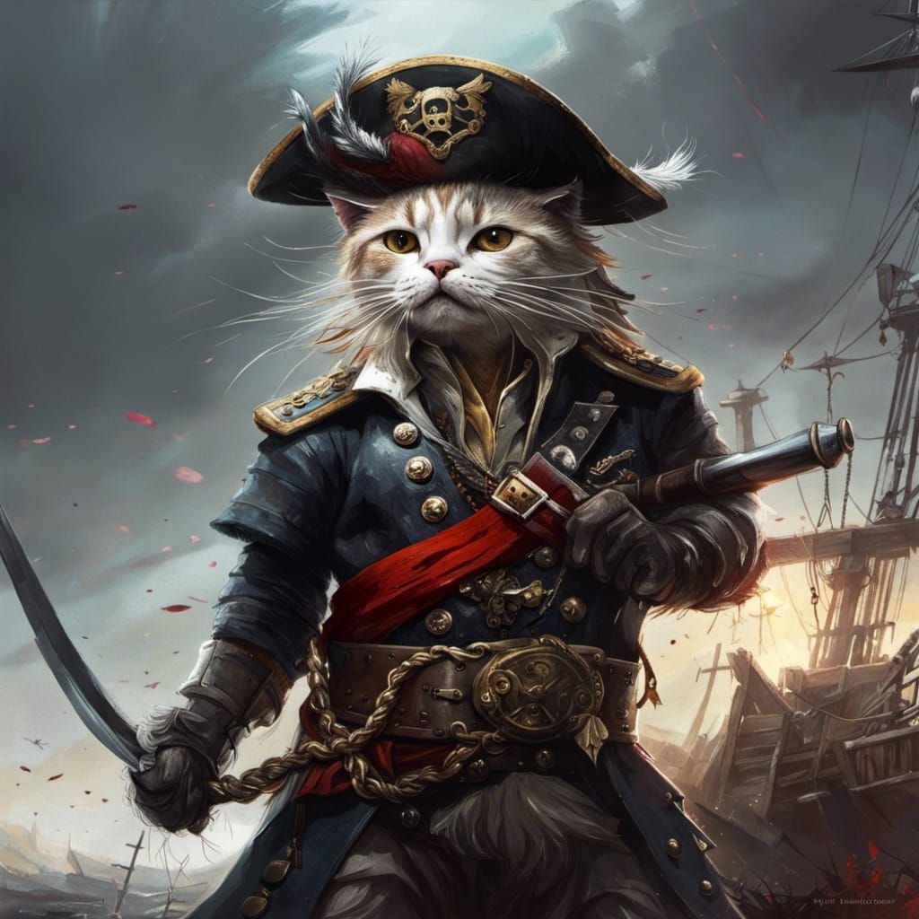 A pirate cat, inspired by Rykona Mcgee recent daily winner