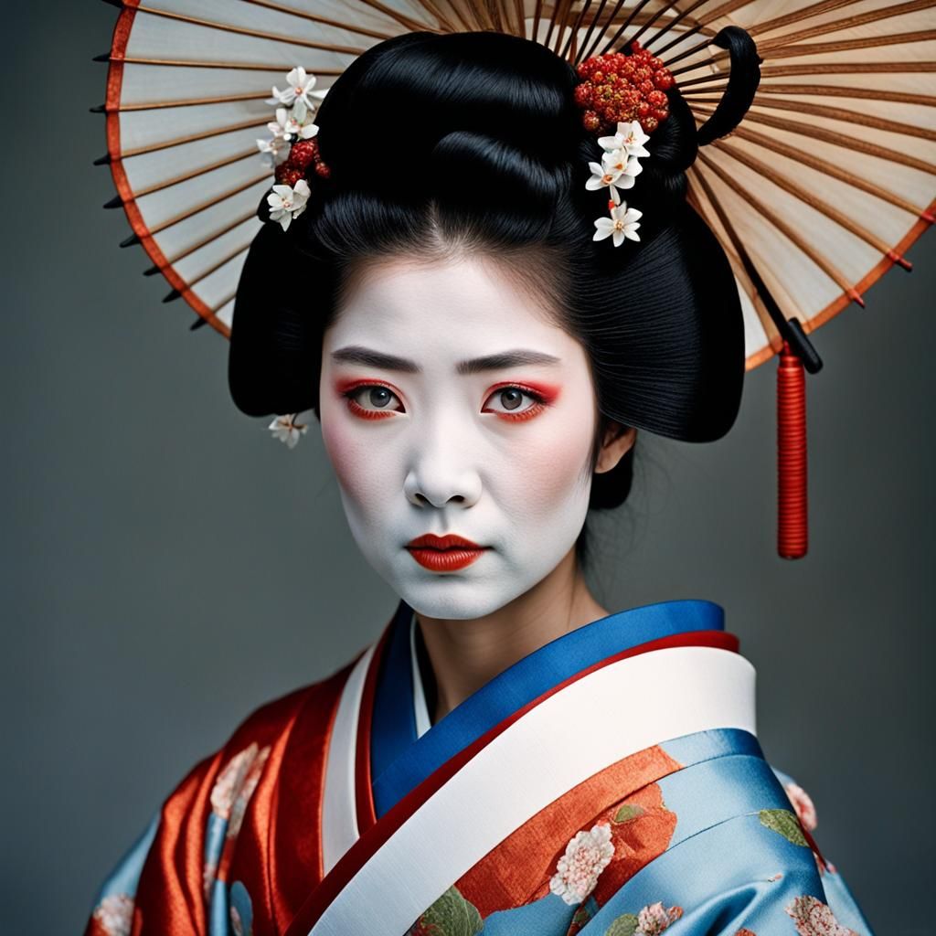 Stunning Geisha Portrait in Professional Photography Style