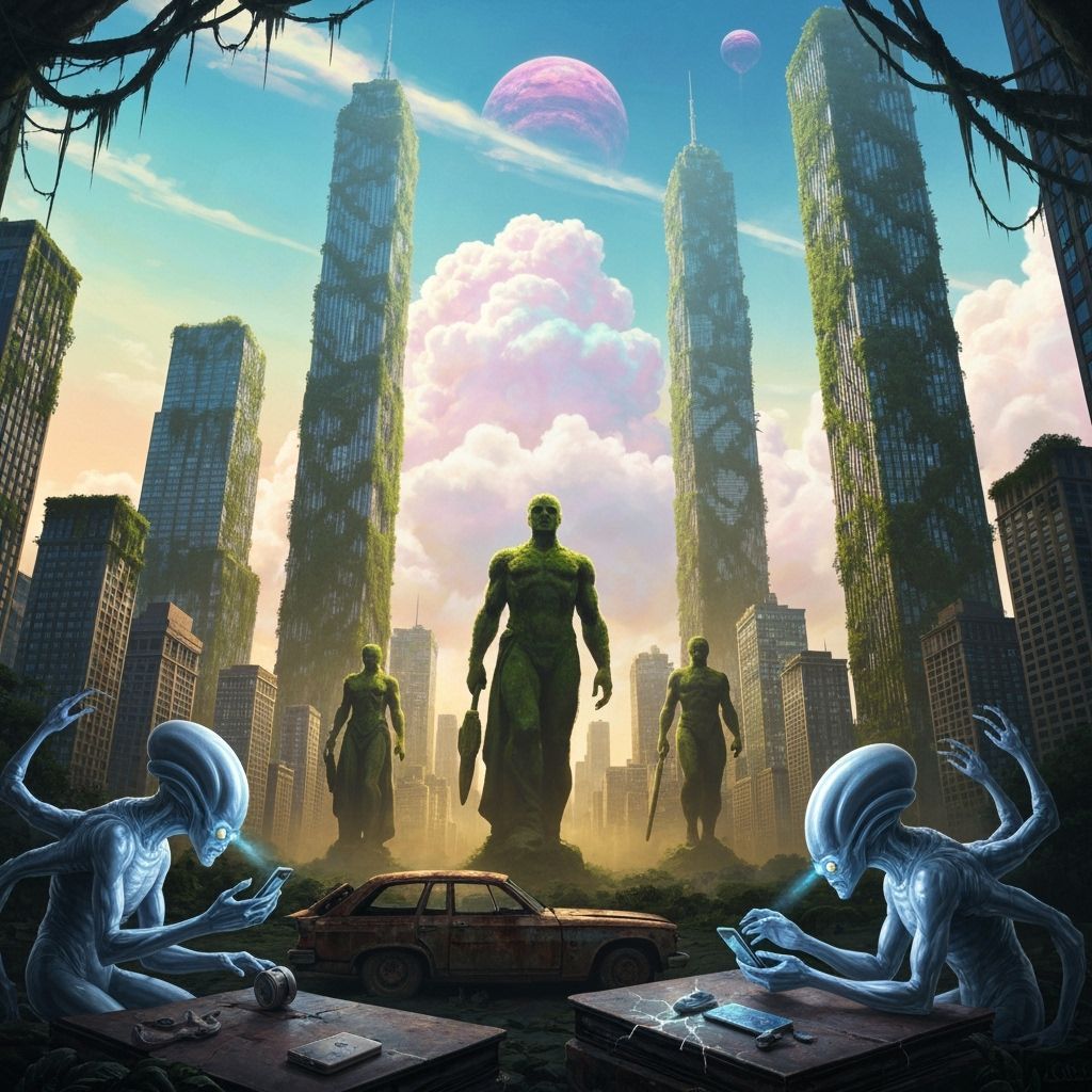 Alien Archeologists Discover Overgrown Earth City