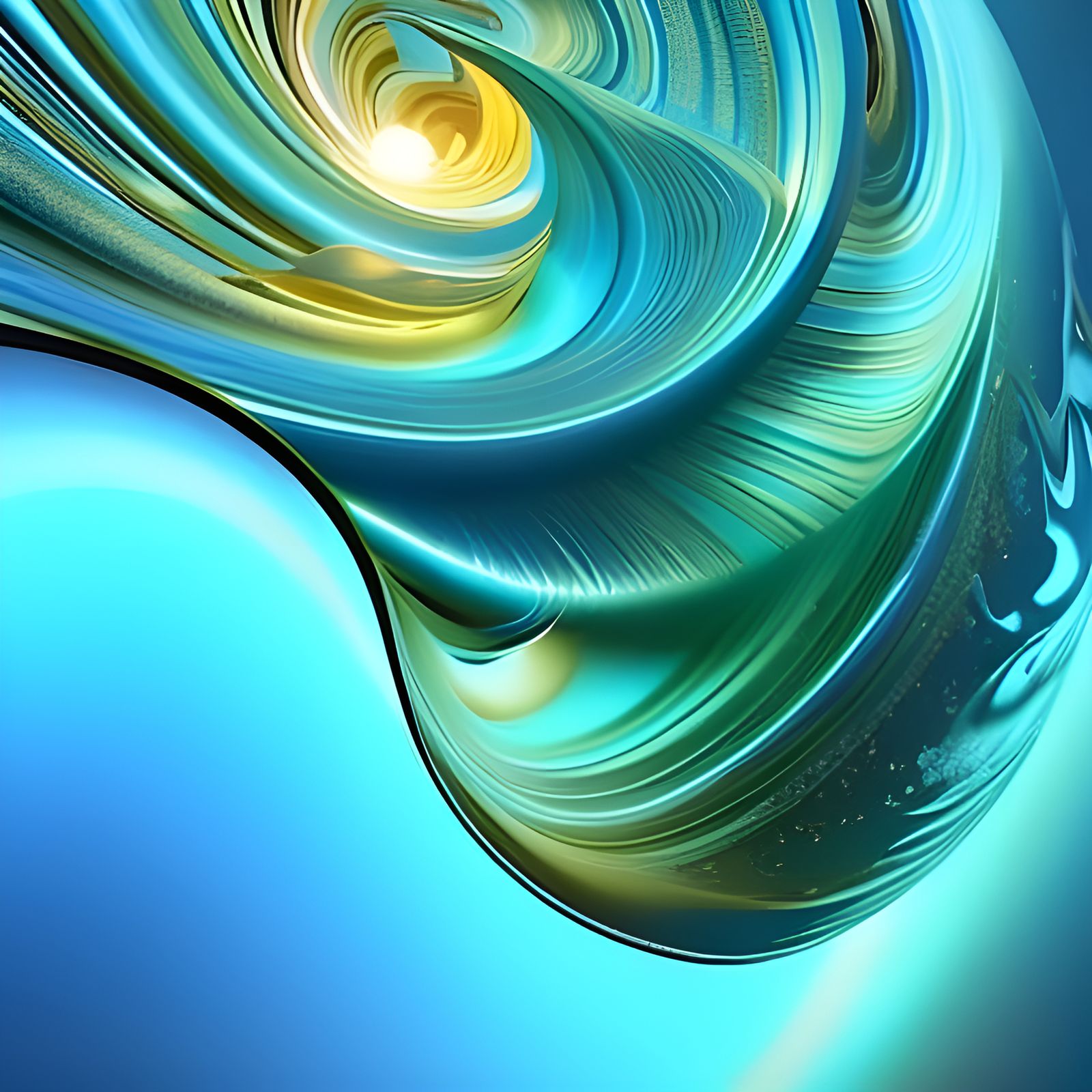 Magical Blue Whirlpool in Ornate Coffee Cup