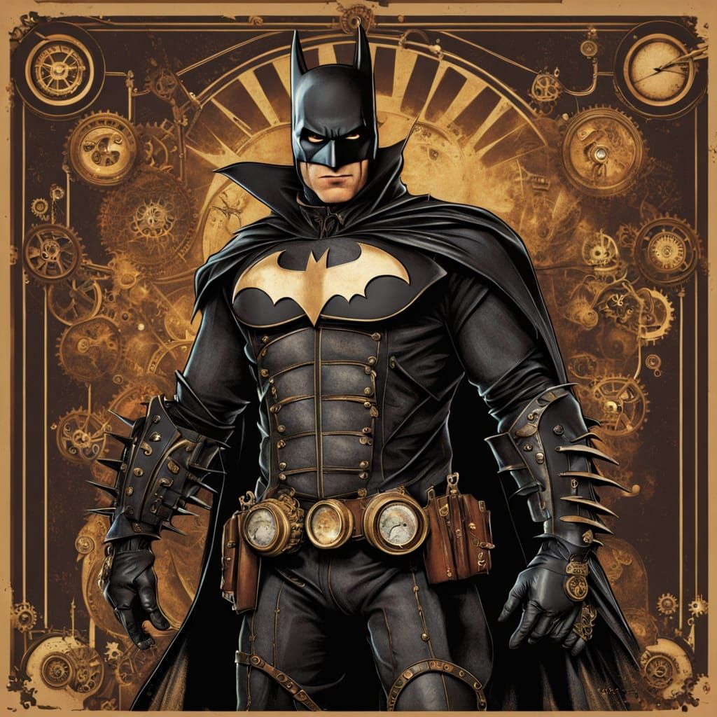 Steampunk Batman Movie Poster in Vintage Style