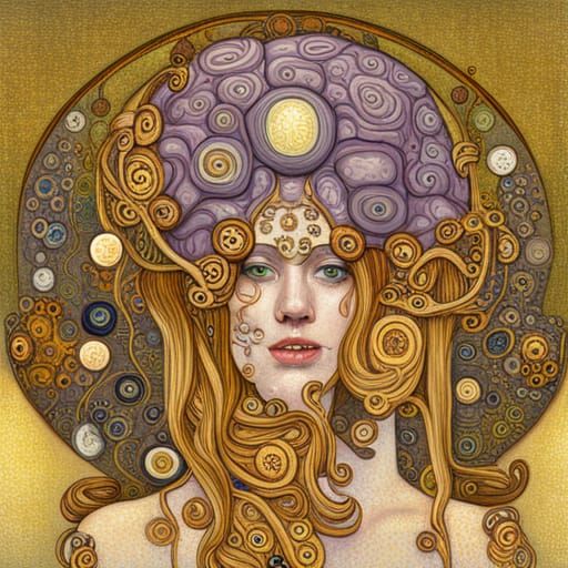 A painting of a brain by Gustav Klimt