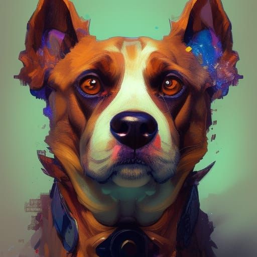 Hyperdetailed Dog Portrait in Dynamic Lighting